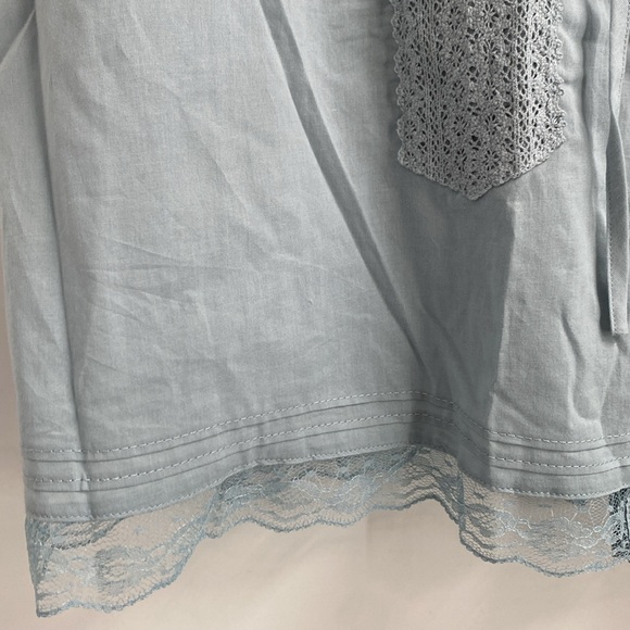 Emerson Lang Boho Lace Trim Top Cotton Lightweight Casual Size Medium - Picture 5 of 8